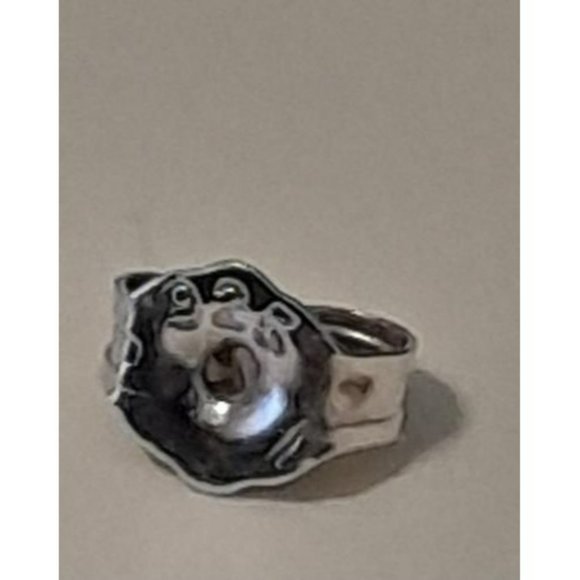 Classic Round CZ White Gold Stud Earrings - Picture 5 of 5